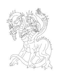 Seven headed Dragon coloring page