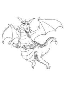 Simple Cartoon Dragon coloring page