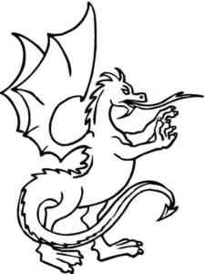 Heraldic Dragon coloring page