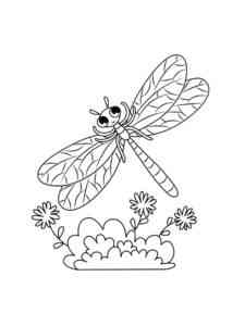 Cute Cartoon Dragonfly coloring page
