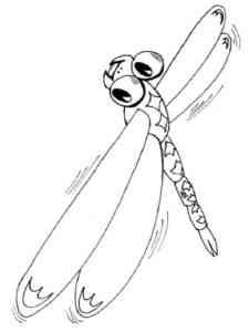 Flying Dragonfly coloring page
