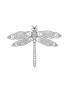 Abstract Dragonfly coloring page