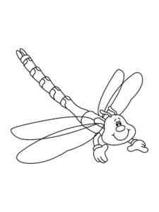 Funny Cartoon Dragonfly coloring page