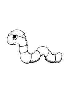 Little Earthworm coloring page