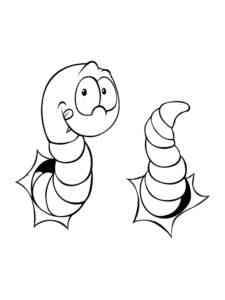 Happy Earthworm coloring page