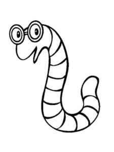 Earthworm with Glasses coloring page