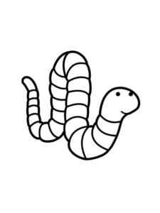Earthworm Crawls coloring page