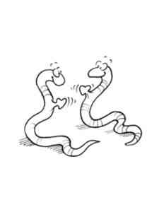 Two Earthworms coloring page