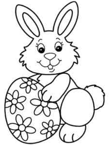 Easter Bunny with Egg coloring page