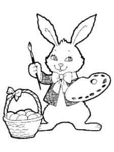 Easter Bunny with Brush coloring page