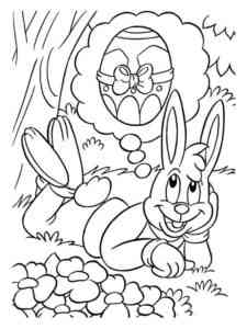 Easter Bunny dreams coloring page