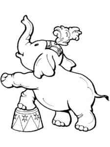 Funny Circus Elephant coloring page