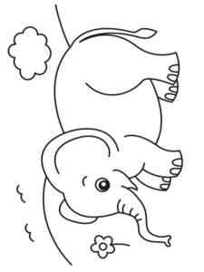 Little Cartoon Elephant coloring page