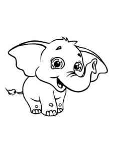 Easy Baby Elephant coloring page
