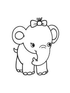 Elephant with Bow coloring page