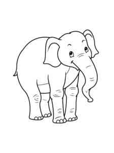 Simple Cute Elephant coloring page