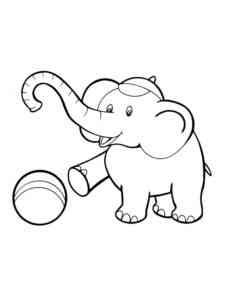 Elephant with Ball coloring page