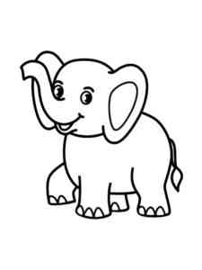 Easy Elephant coloring page
