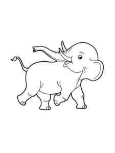 Cute Walking Elephant coloring page