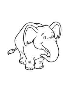 Simple Elephant 2 coloring page