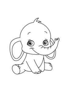 Elephant sitting coloring page