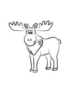 Simple Elk coloring page
