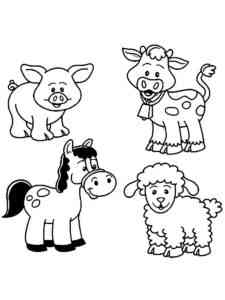 Easy Farm Animals coloring page