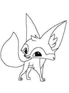 Cute Fennec Fox coloring page