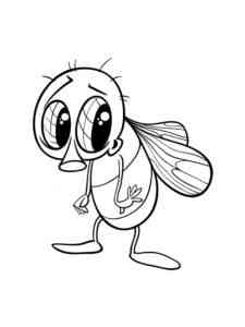 The Sad Cartoon Fly coloring page