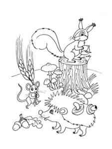 Simple Forest Animals coloring page