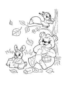 Cartoon Forest Animals coloring page
