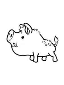 Cute Forest Boar coloring page