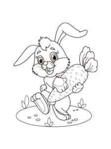 Rabbit with carrots coloring page