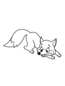 Fox lying coloring page
