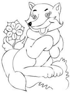 Happy Fox coloring page