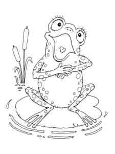 Beautiful Frog sing coloring page