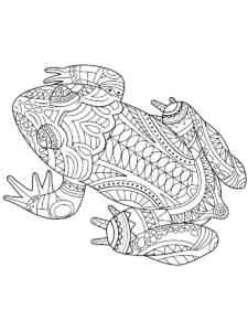 Zentangle Frog coloring page