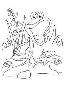 Frog singer coloring page