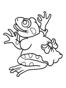 Frog in dress coloring page
