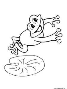 Frog in the jump coloring page