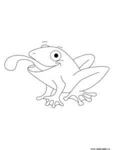 Frog stuck its tongue out coloring page