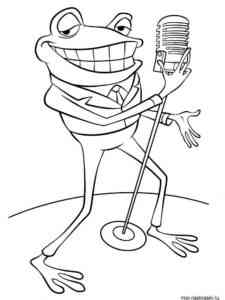 Frog Singer coloring page
