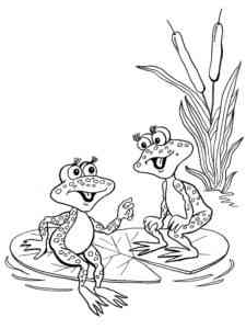 Two Frogs coloring page