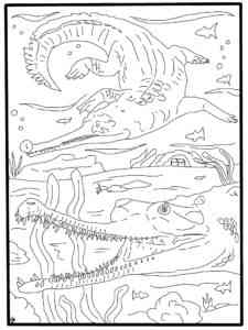 Gharials in the river coloring page
