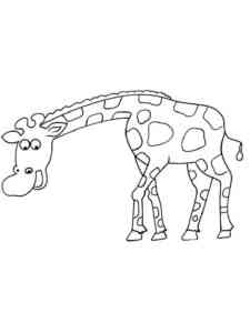Easy Smiling Giraffe coloring page
