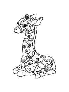 Little Giraffe Sitting coloring page