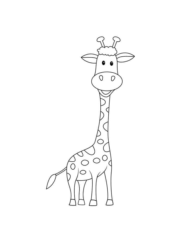 Smiling Giraffe coloring page