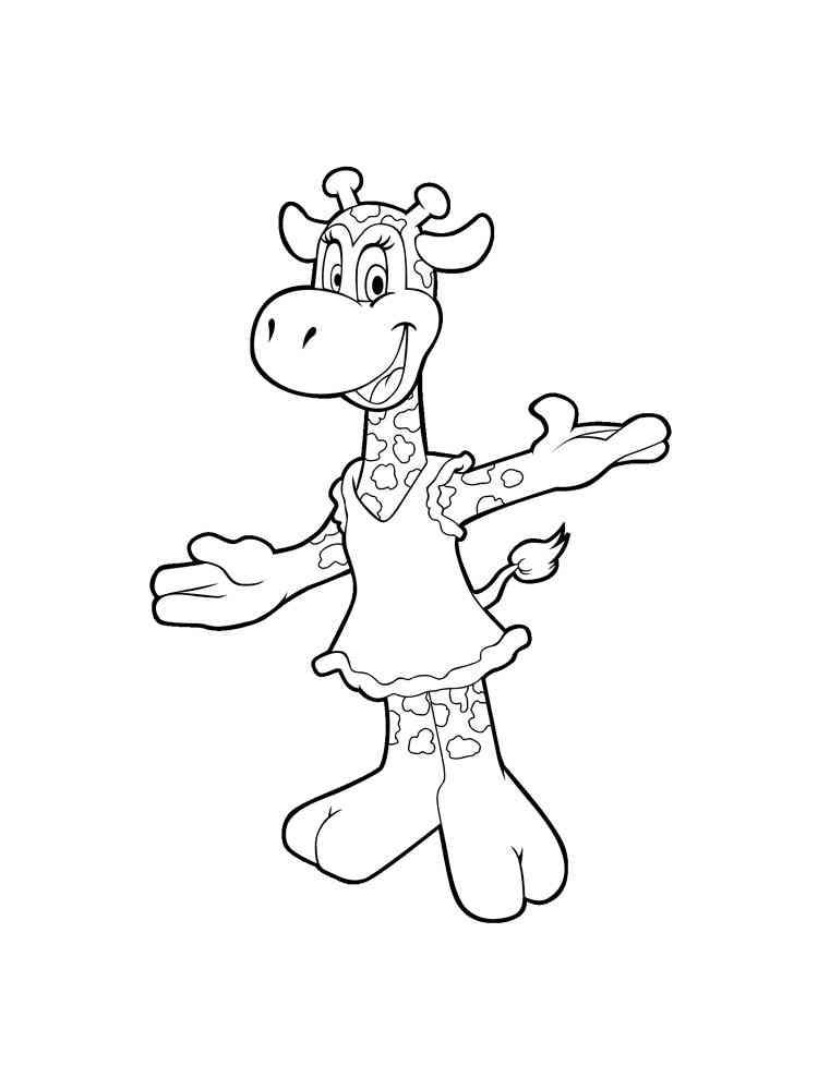 Simple Cartoon Giraffe coloring page