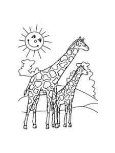 African Giraffes coloring page