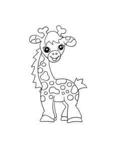 Cute Cartoon Giraffe coloring page
